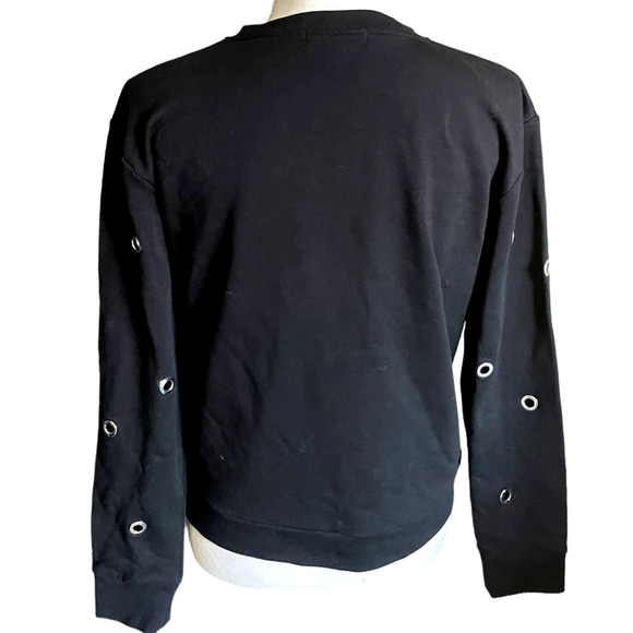 Lea & Viola Womens Eyelet Sweater & Pant 2 PC Set Long Sleeve Size S Black - Picture 4 of 11